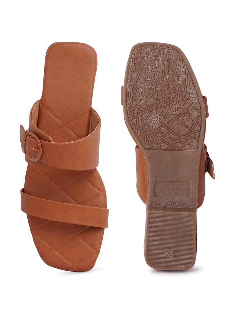 tan flat sandal - 19129279 - Standard Image - 4