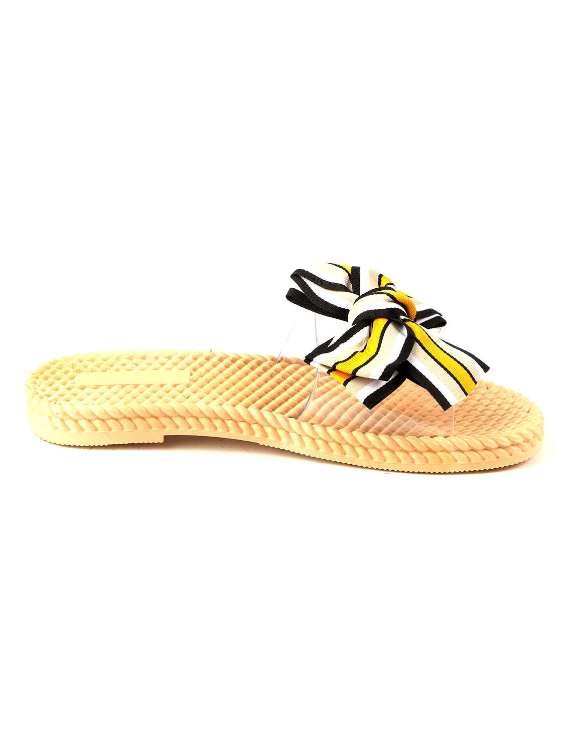yellow fabric slip on sandals - 19129284 - Standard Image - 1