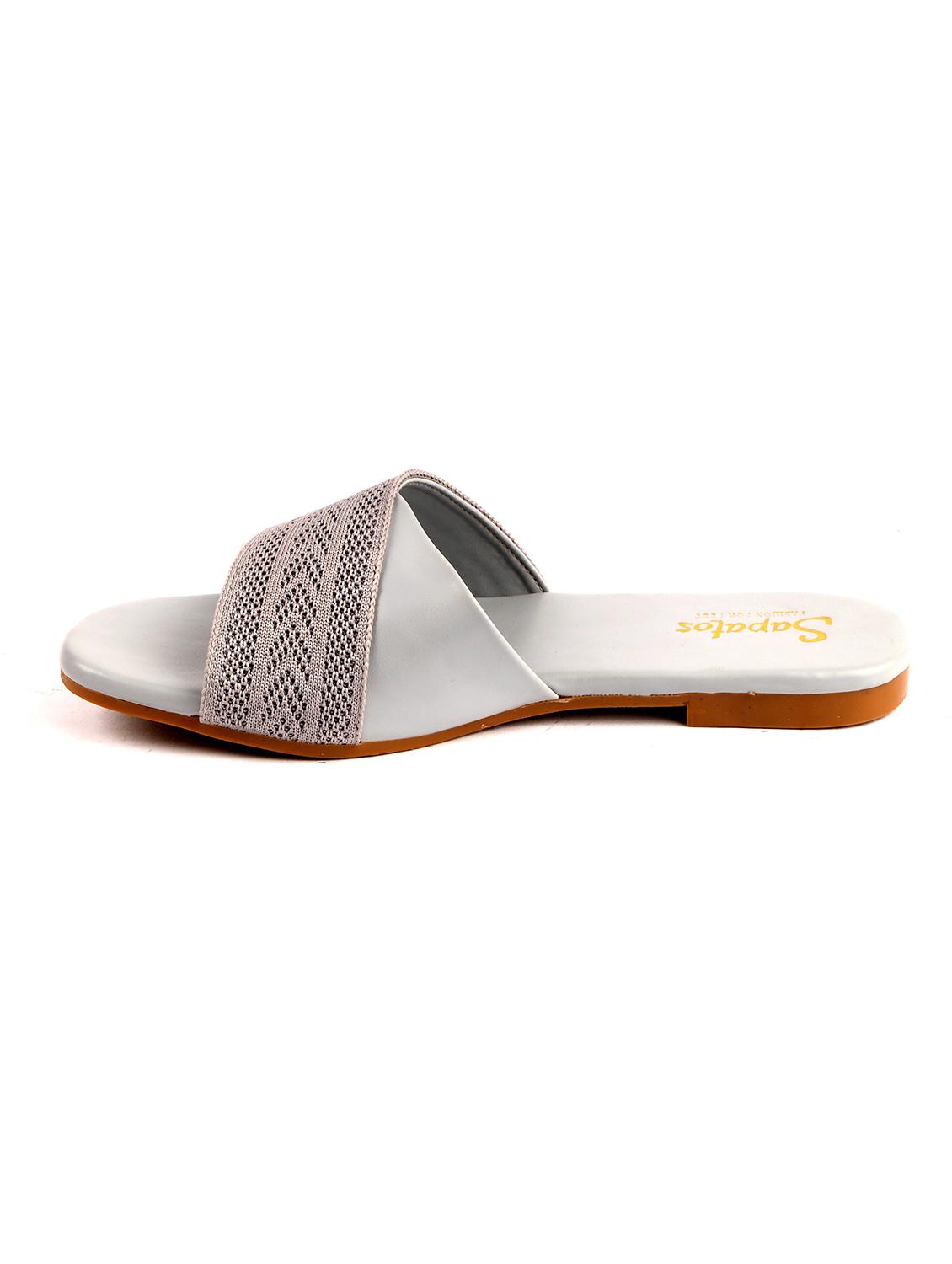 grey synthetic slip on sandals - 19129295 - Standard Image - 1