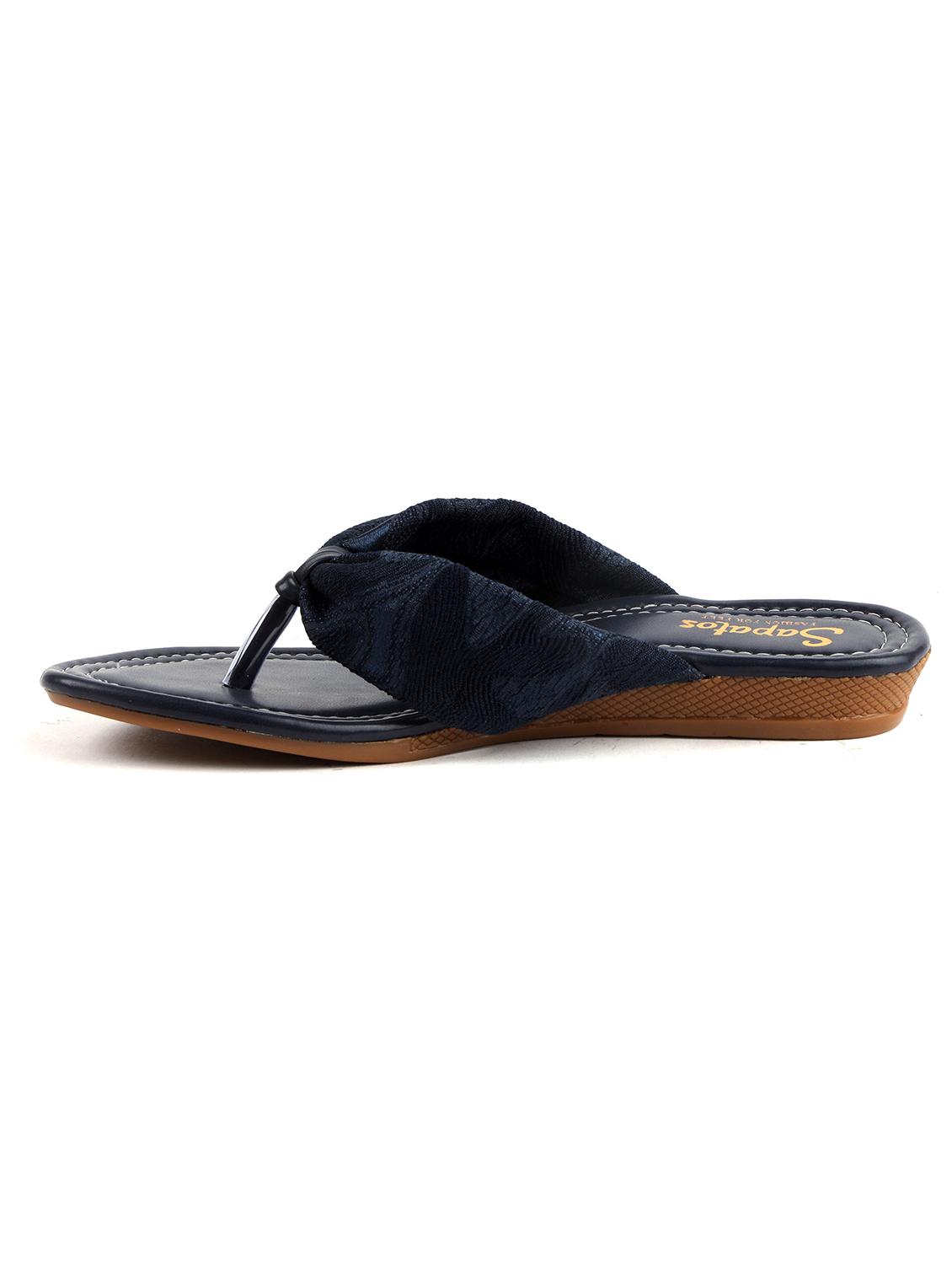 navy fabric slip on sandals - 19129329 -  Standard Image - 1