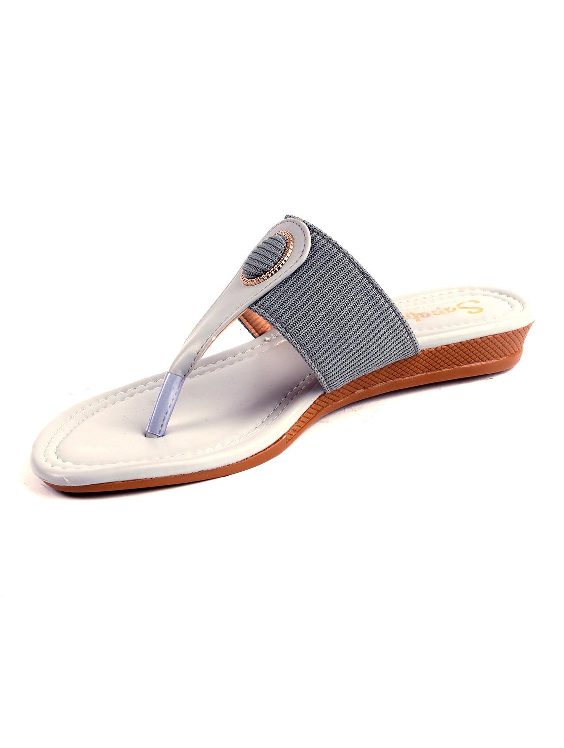 grey synthetic slip on sandals - 19129330 -  Standard Image - 1