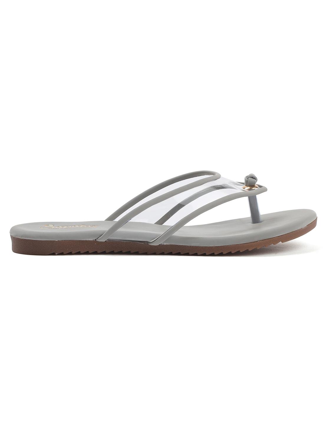 grey solid slip on sandal - 19129390 - Standard Image - 1