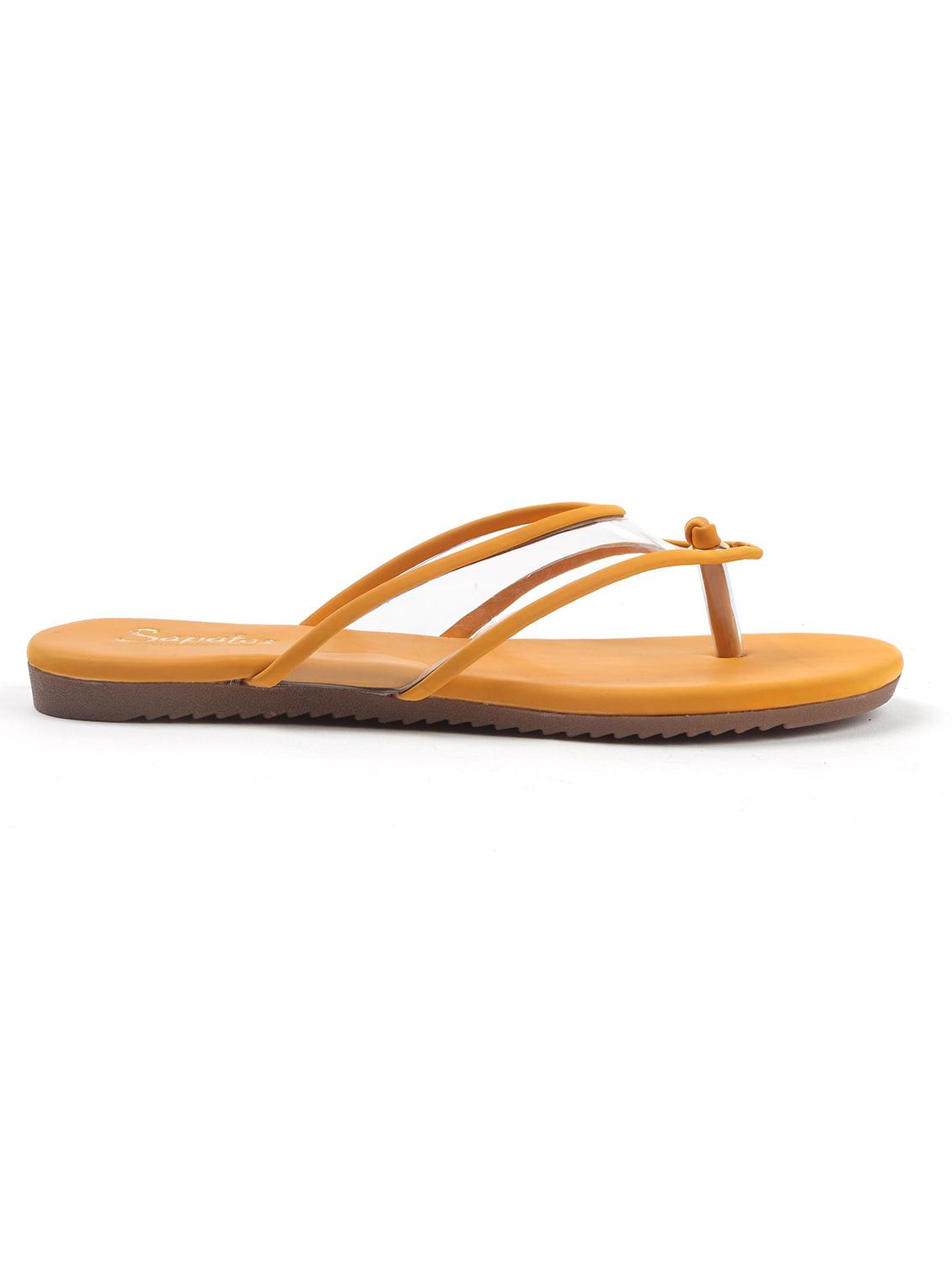 yellow solid slip on sandal - 19129391 - Standard Image - 1