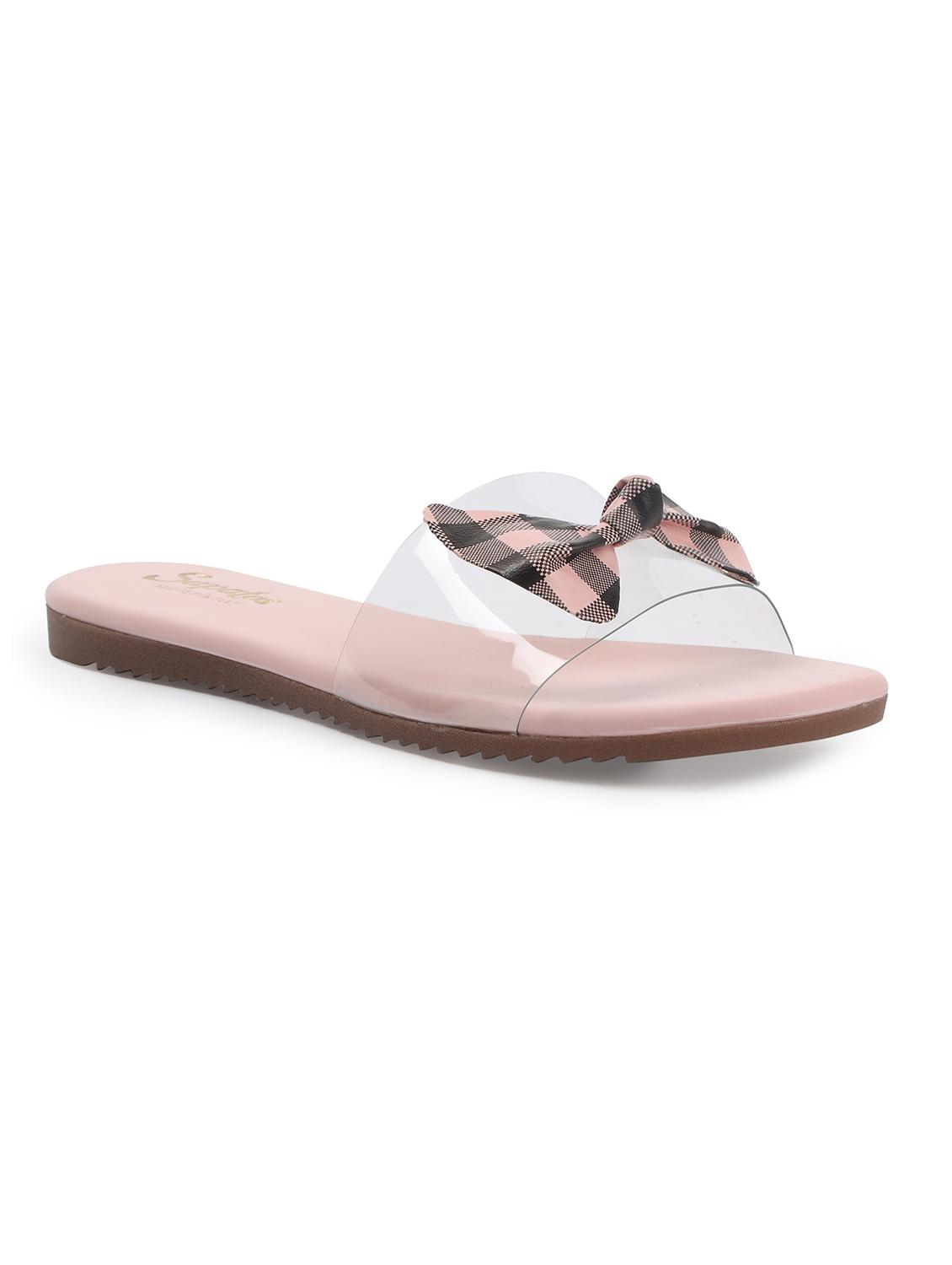 pink synthetic slip on sandals - 19129393 - Standard Image - 1