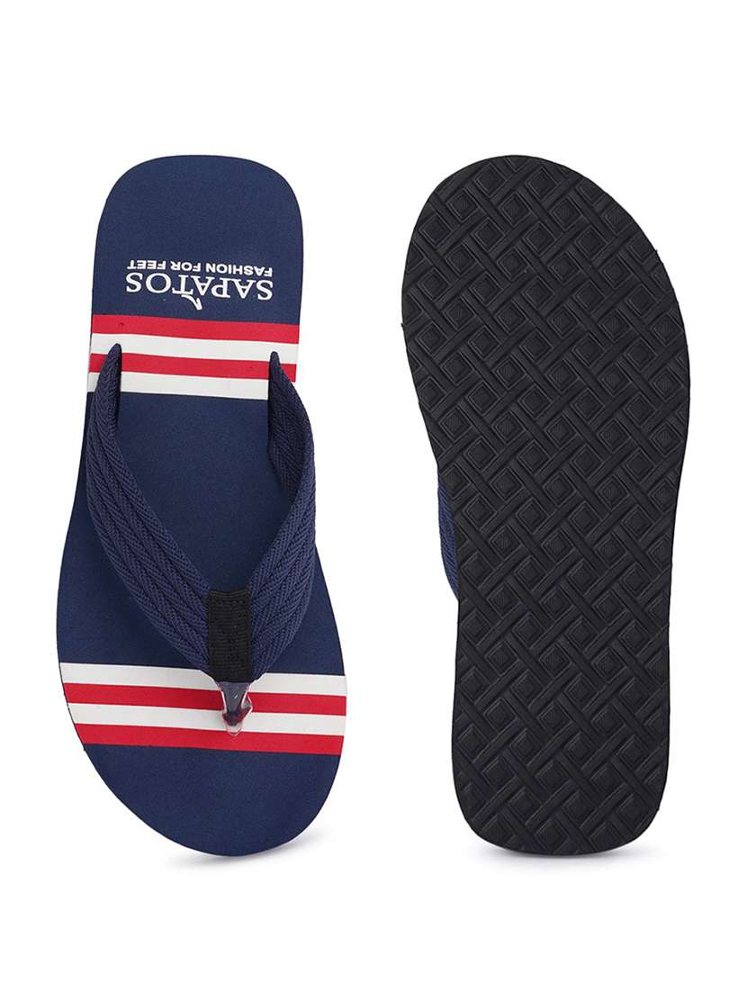 navy striped flip flop - 19129447 - Standard Image - 4
