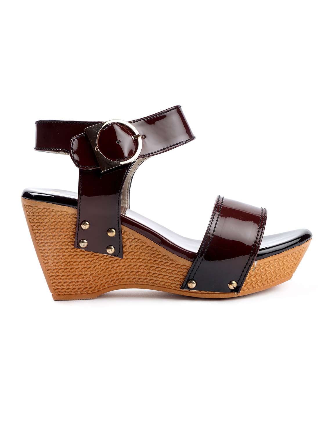 women maroon wedge - 19129521 - Standard Image - 1