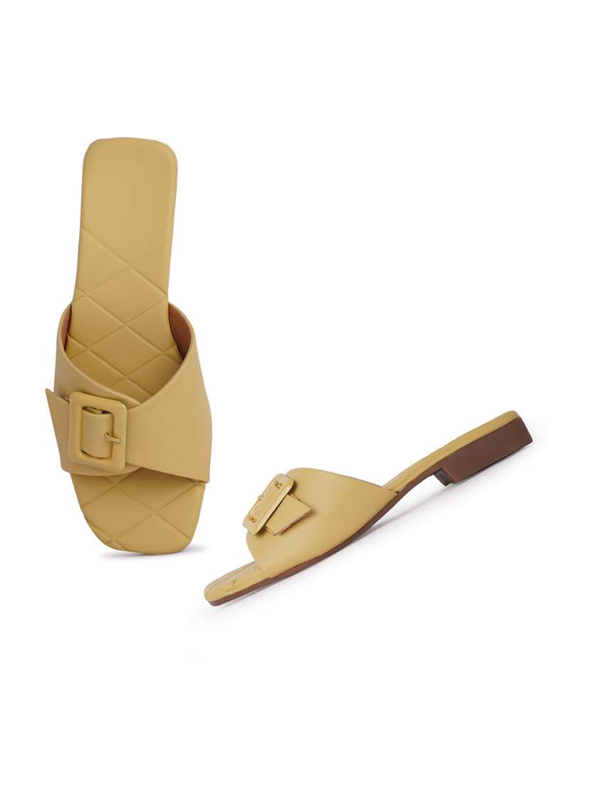 yellow flat sandal - 19129670 -  Standard Image - 1