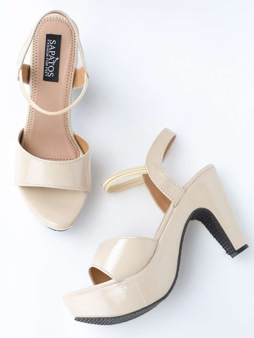 beige ankle strap heel sandal  - 19129712 -  Standard Image - 1