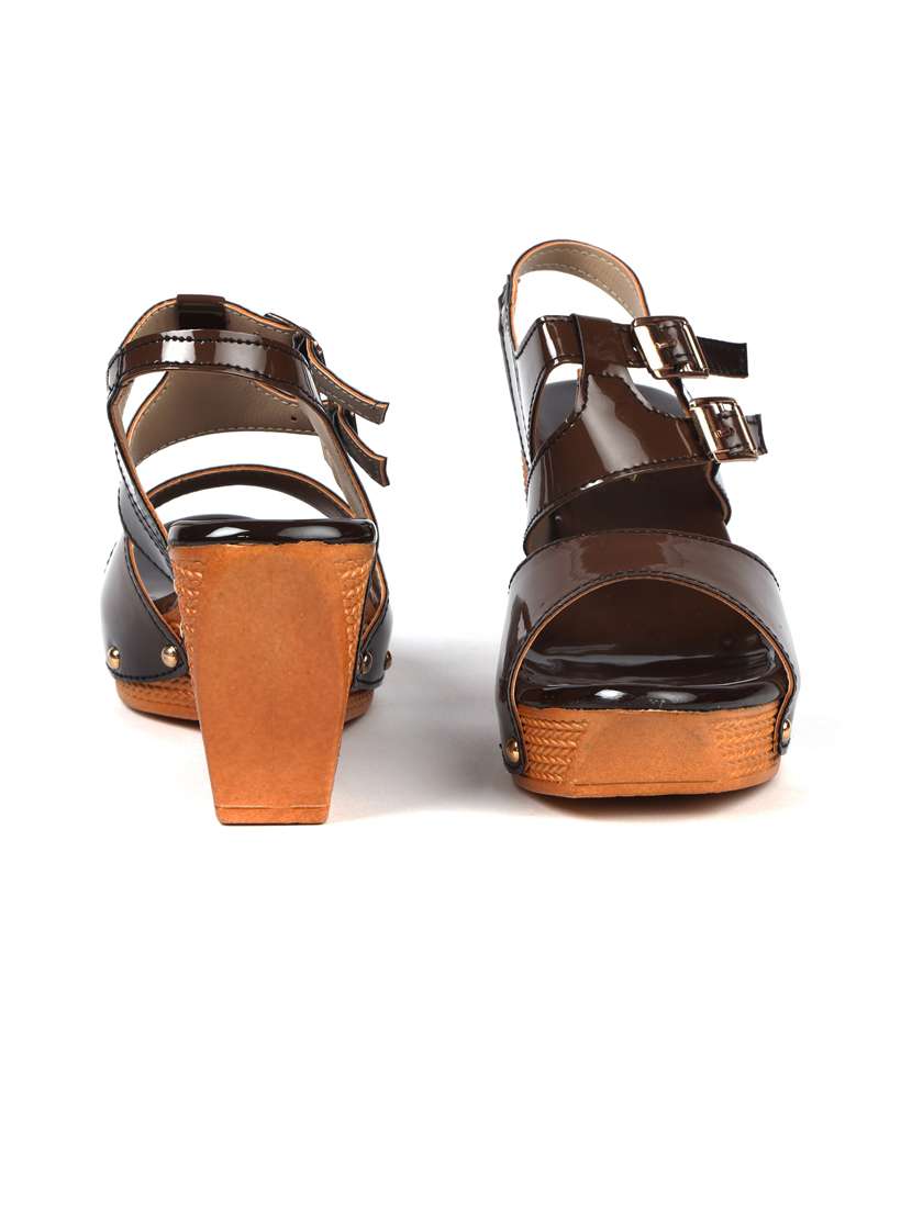 brown ankle strap sandal - 19129782 - Standard Image - 4