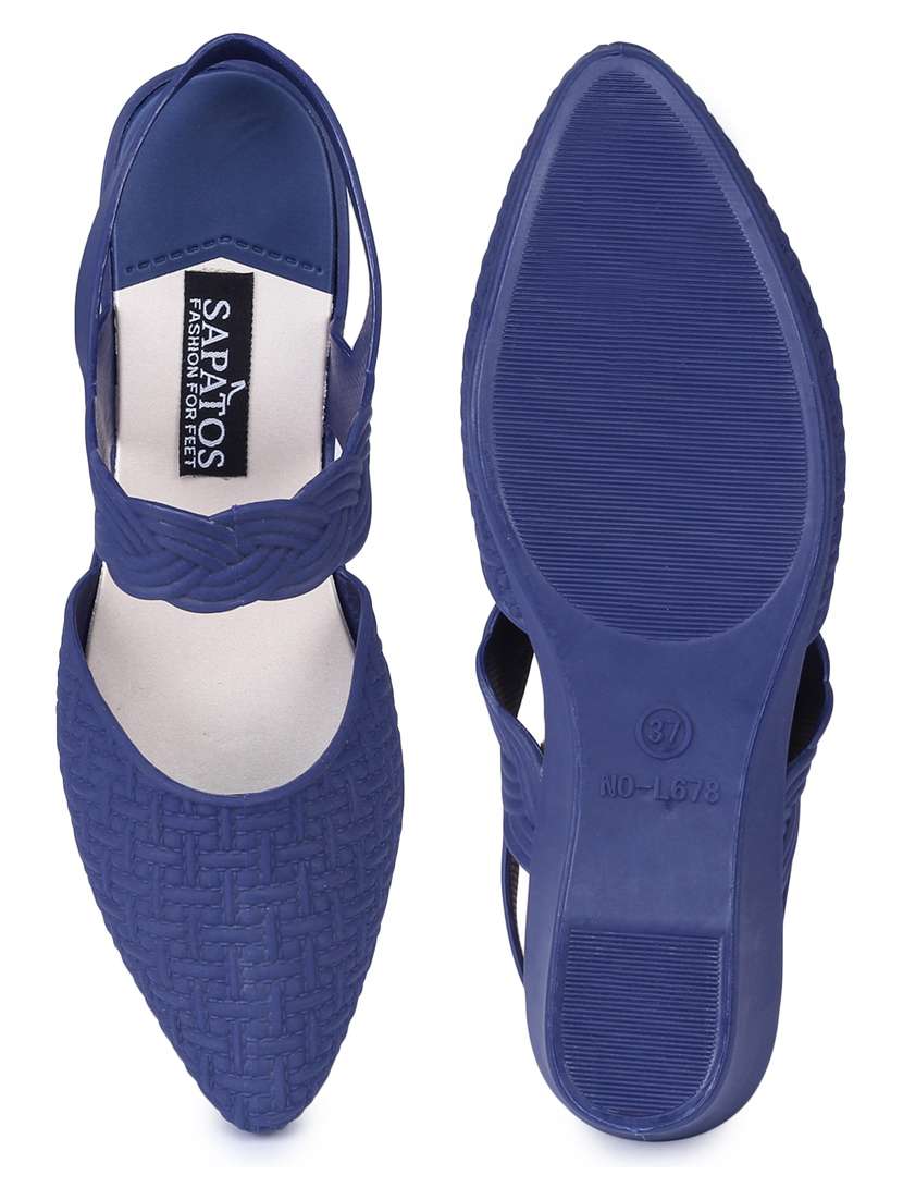 navy back strap sandal - 19129794 - Standard Image - 4