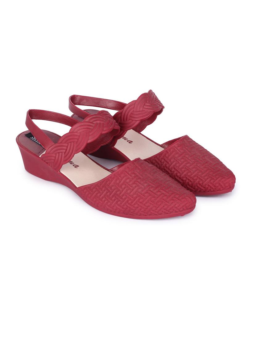maroon back strap sandal - 19129795 - Standard Image - 1