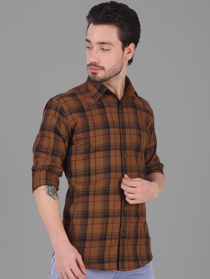 mens checks casual shirt - 19129946 - Standard Image - 1
