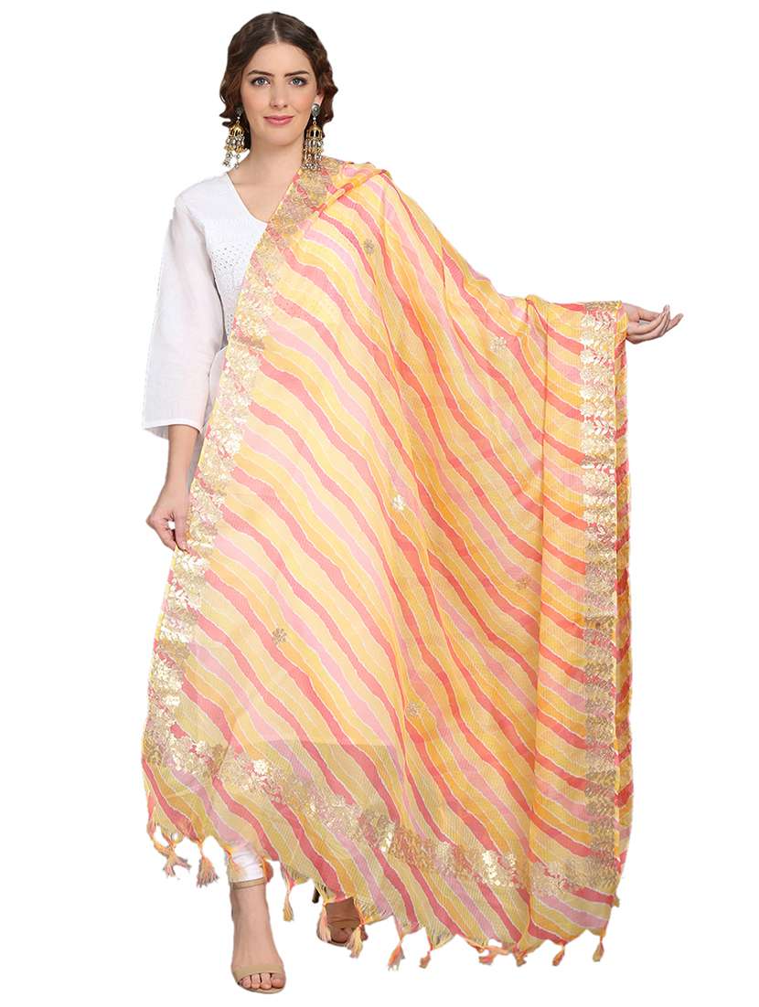 multi colored leheriya print dupatta