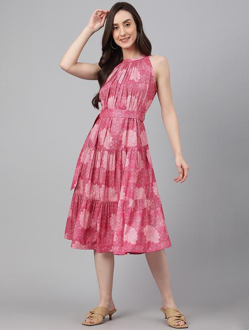 women's fit & flare floral dress - 19130349 - Standard Image - 0