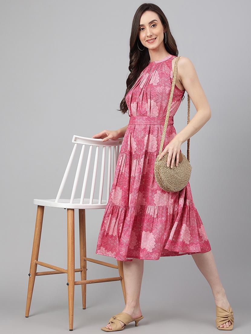 women's fit & flare floral dress - 19130349 - Standard Image - 4