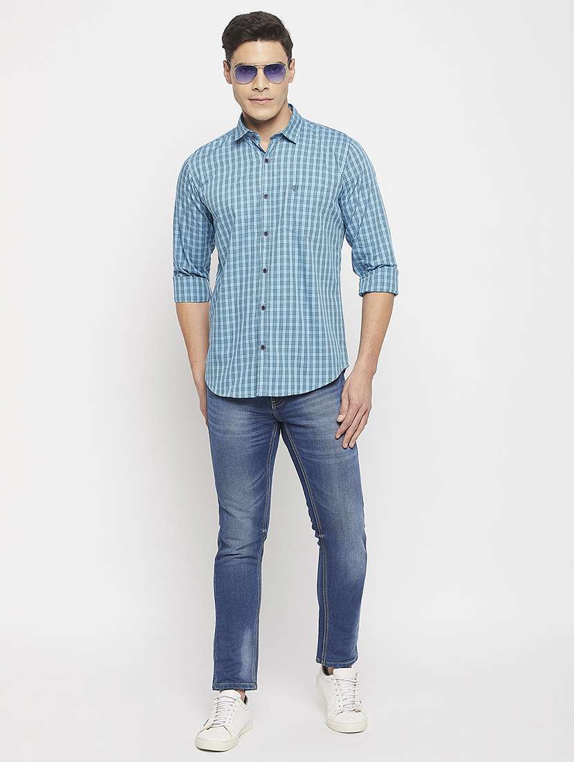 men long sleeves checkered casual shirt - 19131356 -  Standard Image - 4