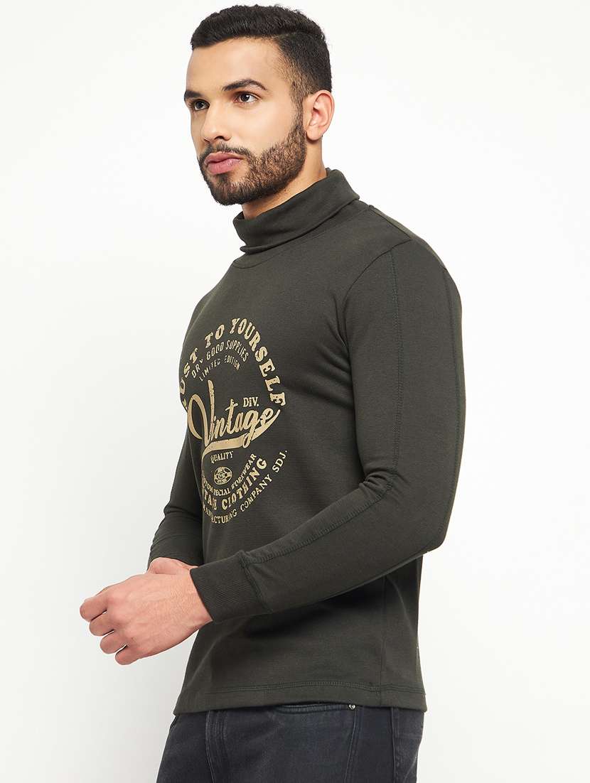 high neck chest printed t-shirt  - 19131453 -  Standard Image - 1