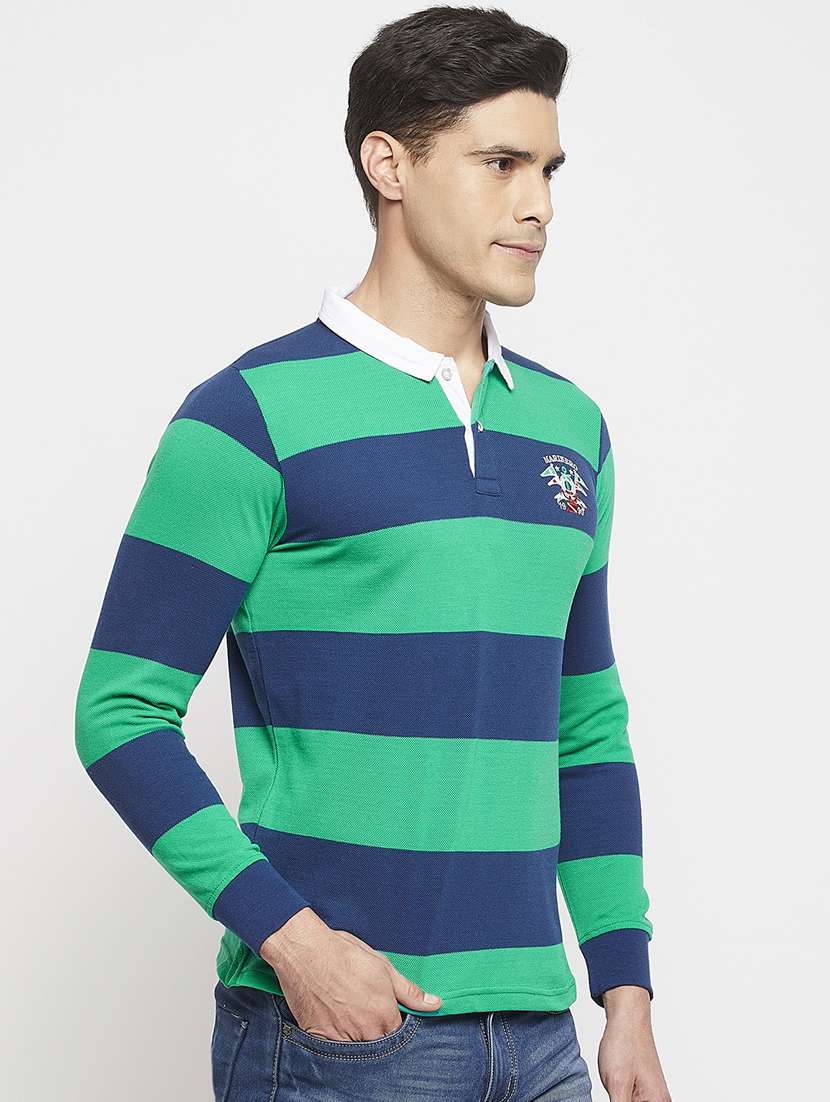polo neck striped t-shirt  - 19131455 -  Standard Image - 1
