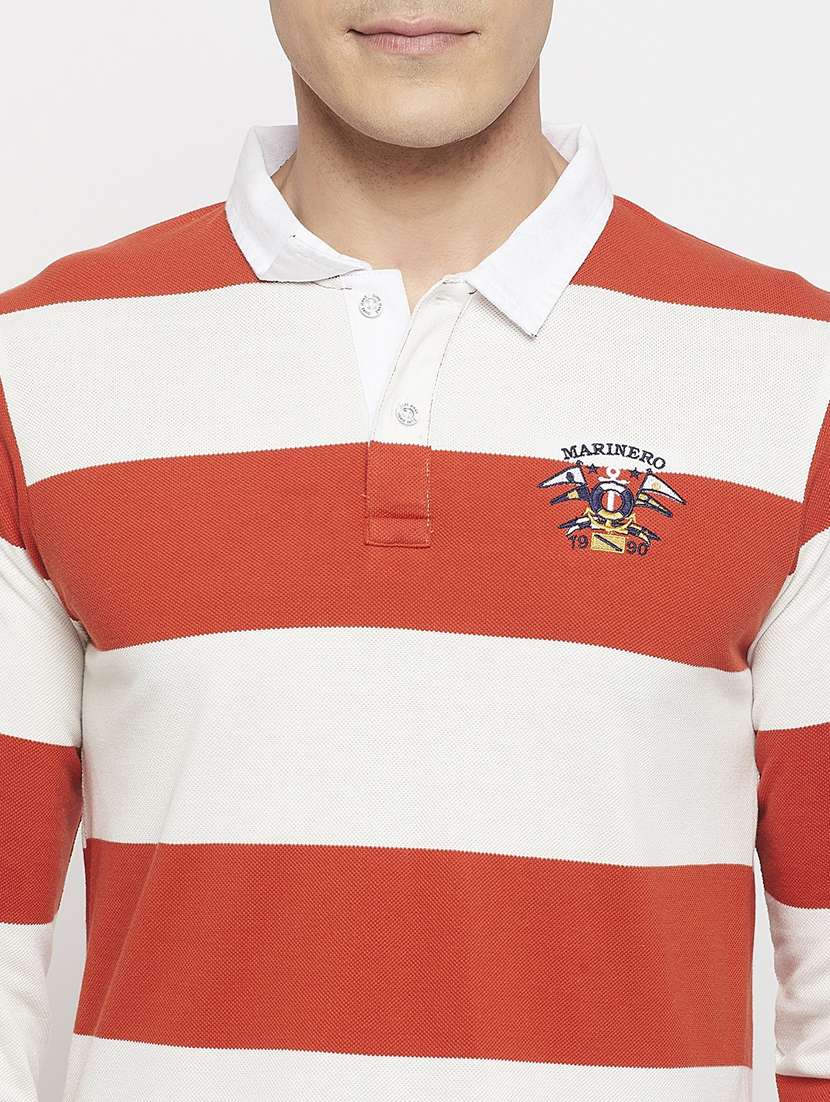 polo neck striped t-shirt  - 19131456 -  Standard Image - 4