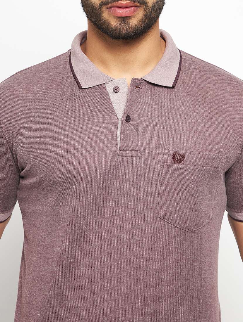 polo neck solid t-shirt  - 19131460 -  Standard Image - 4