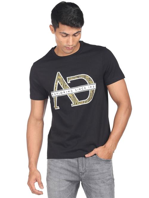 round neck chest printed t-shirt  - 19131526 -  Standard Image - 0