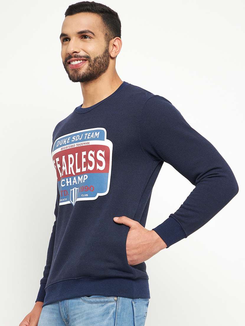 cotton blend chest print sweatshirt - 19131664 -  Standard Image - 1