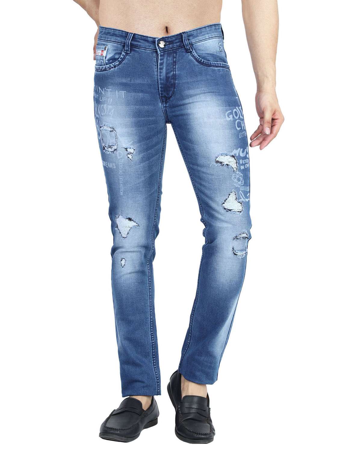 mens slim fit distressed jeans