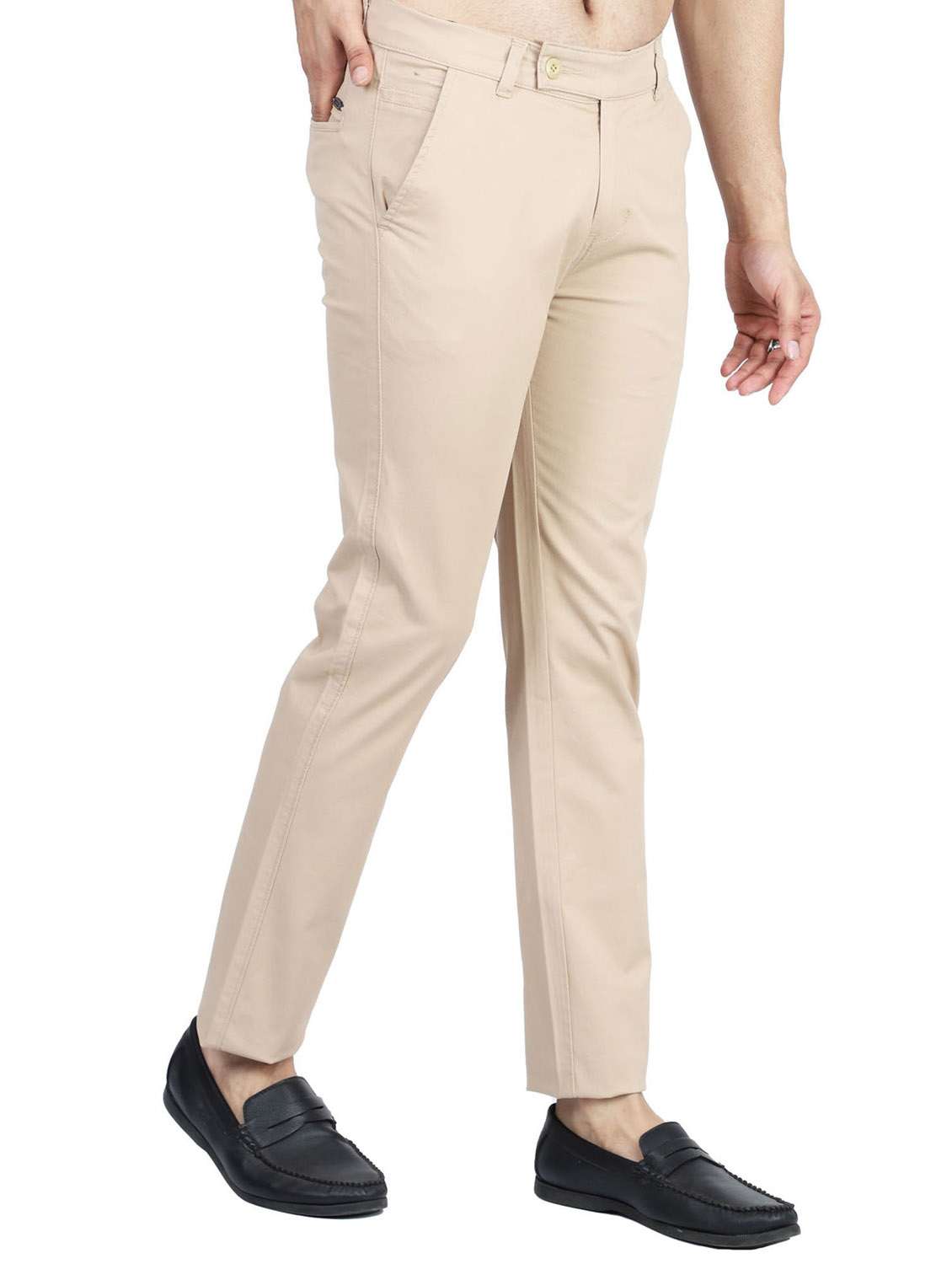 mid rise flat front casual trouser - 19131880 -  Standard Image - 1