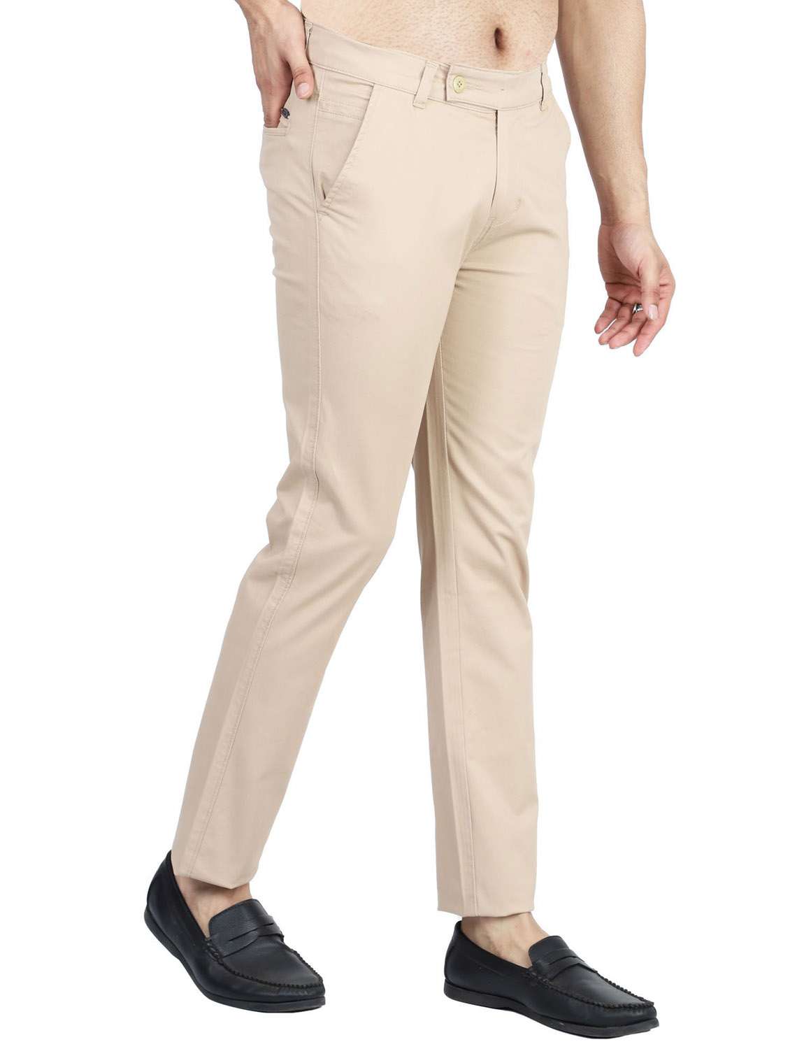mid rise flat front casual trouser - 19131881 -  Standard Image - 1