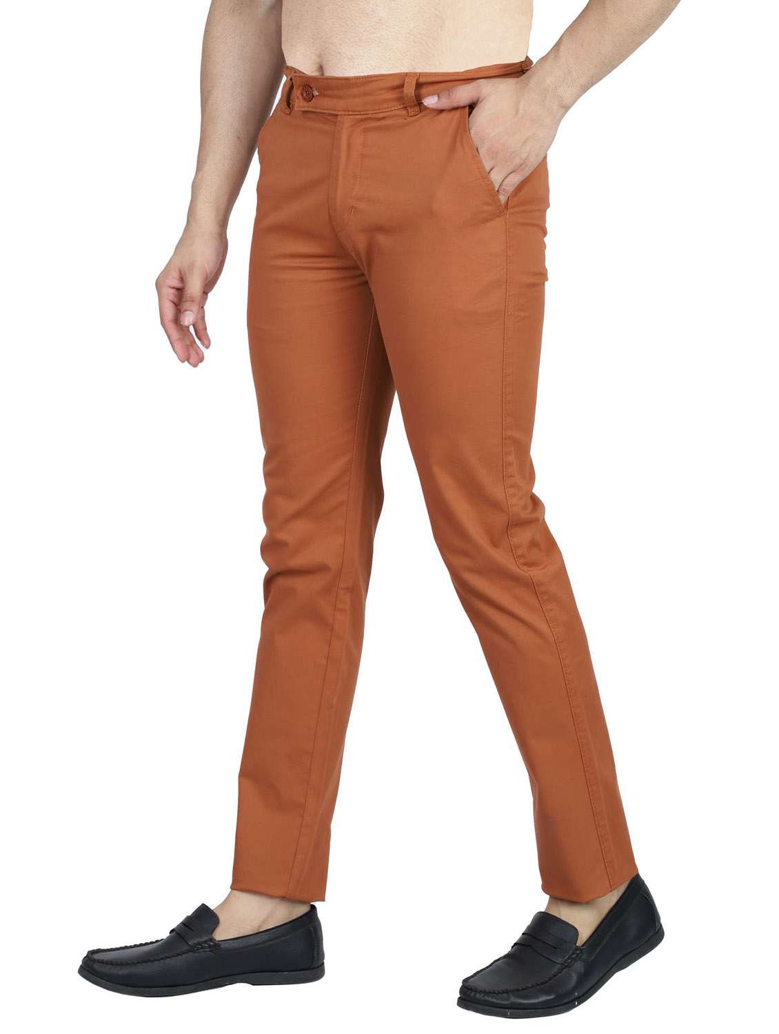 mid rise flat front casual trouser - 19131888 -  Standard Image - 1