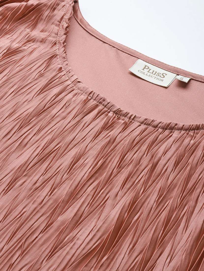 women's straight round neck top - 19132024 -  Standard Image - 4