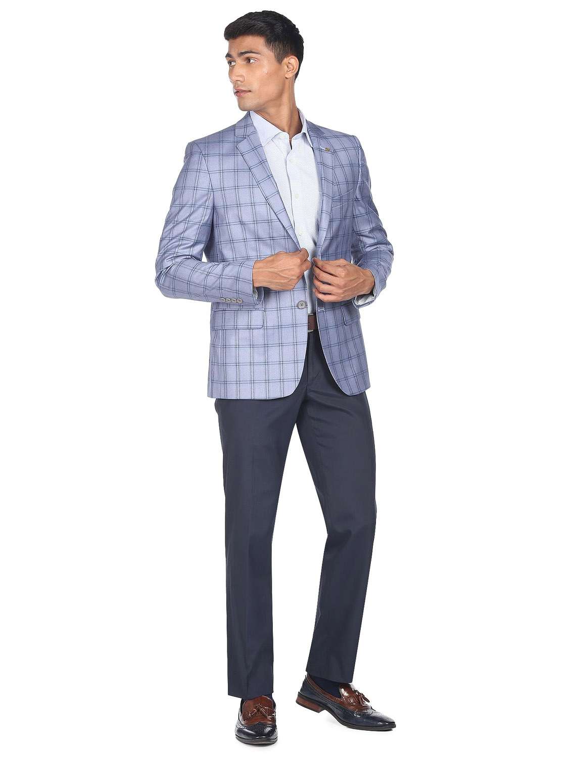 notched lapel single breasted formal blazer - 19132102 - Standard Image - 4