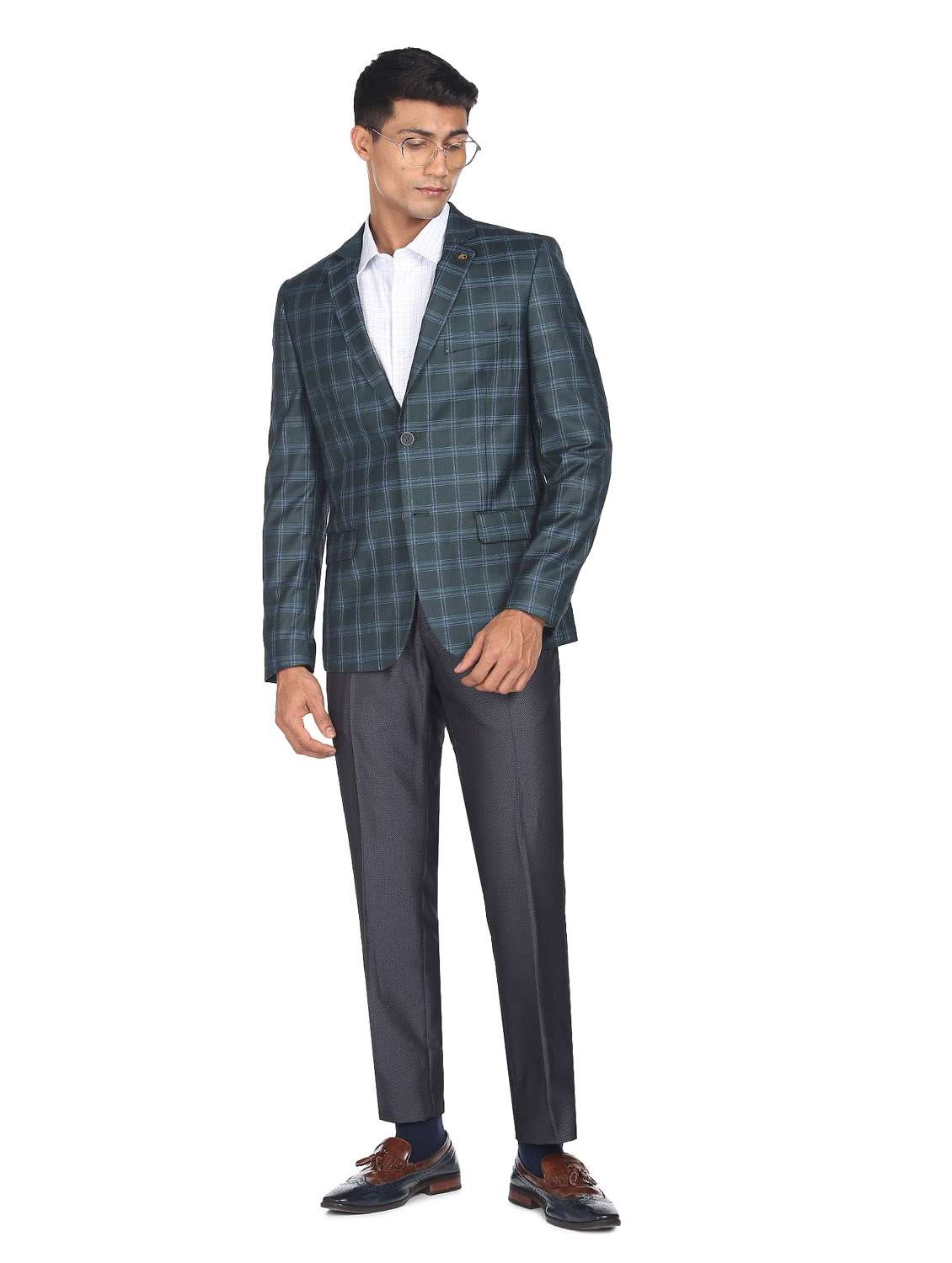 notched lapel single breasted formal blazer - 19132103 - Standard Image - 4