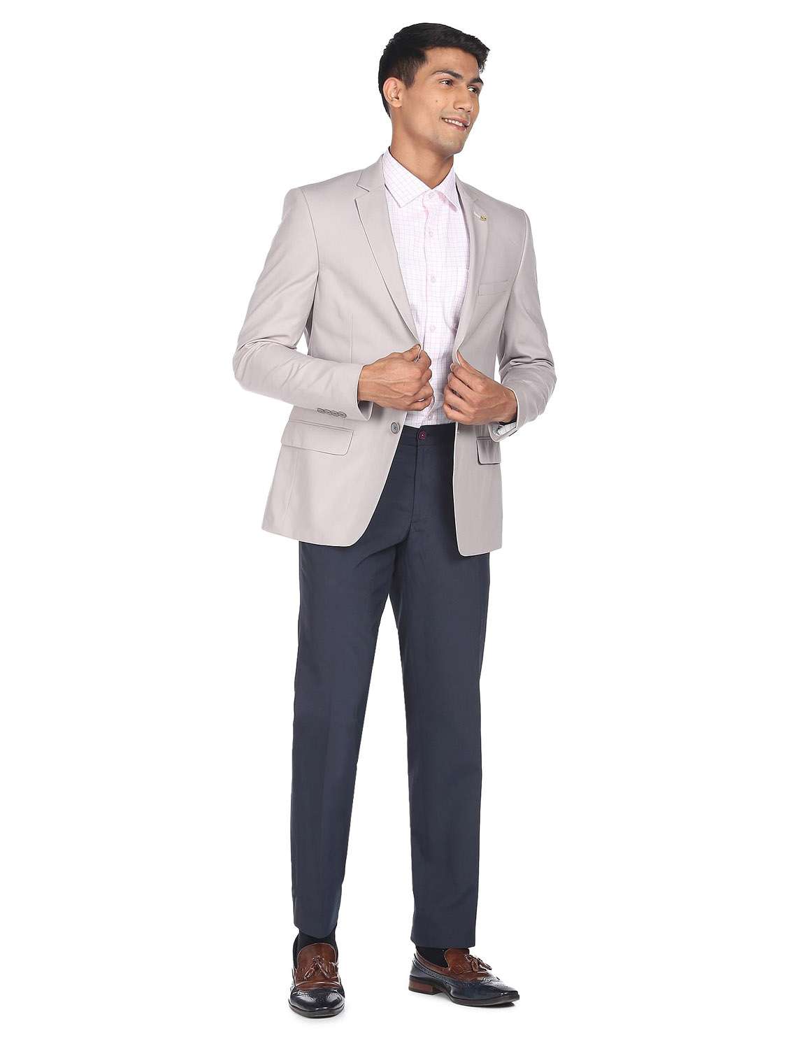 notched lapel single breasted formal blazer - 19132106 -  Standard Image - 4