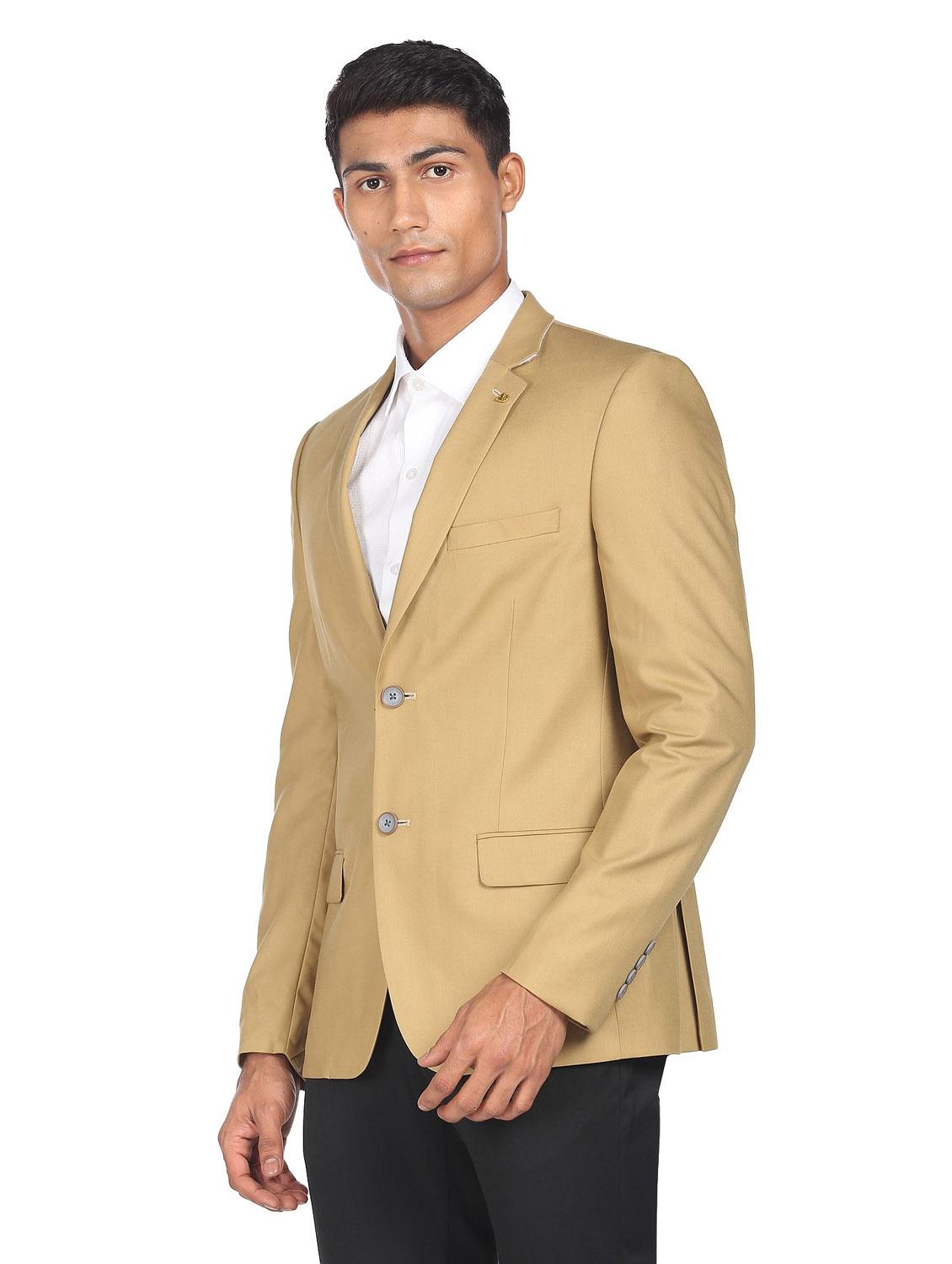 notched lapel single breasted formal blazer - 19132107 - Standard Image - 1