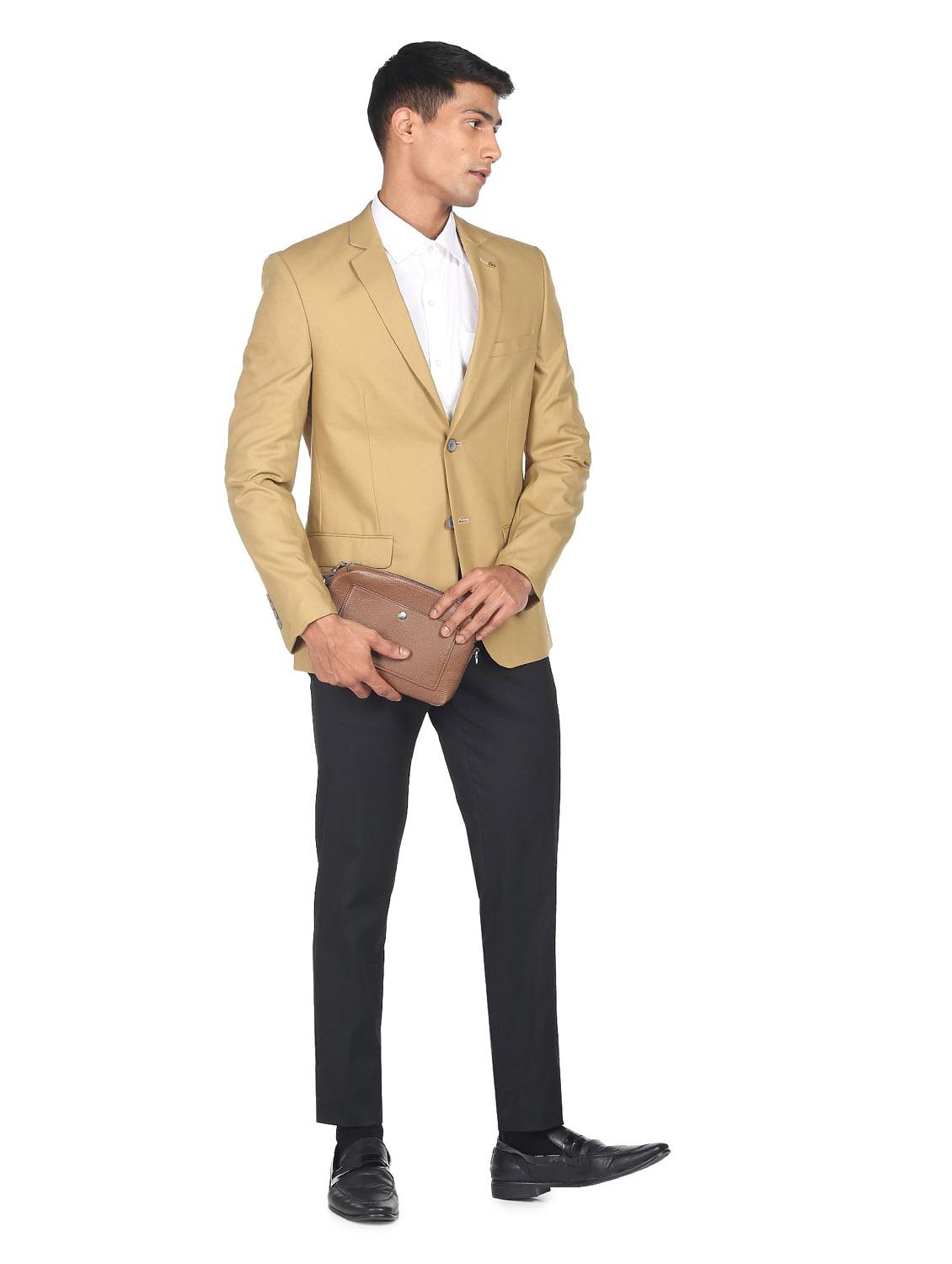 notched lapel single breasted formal blazer - 19132107 - Standard Image - 4