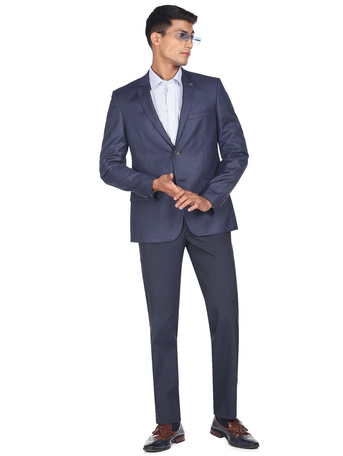 notched lapel single breasted formal blazer - 19132109 - Standard Image - 4