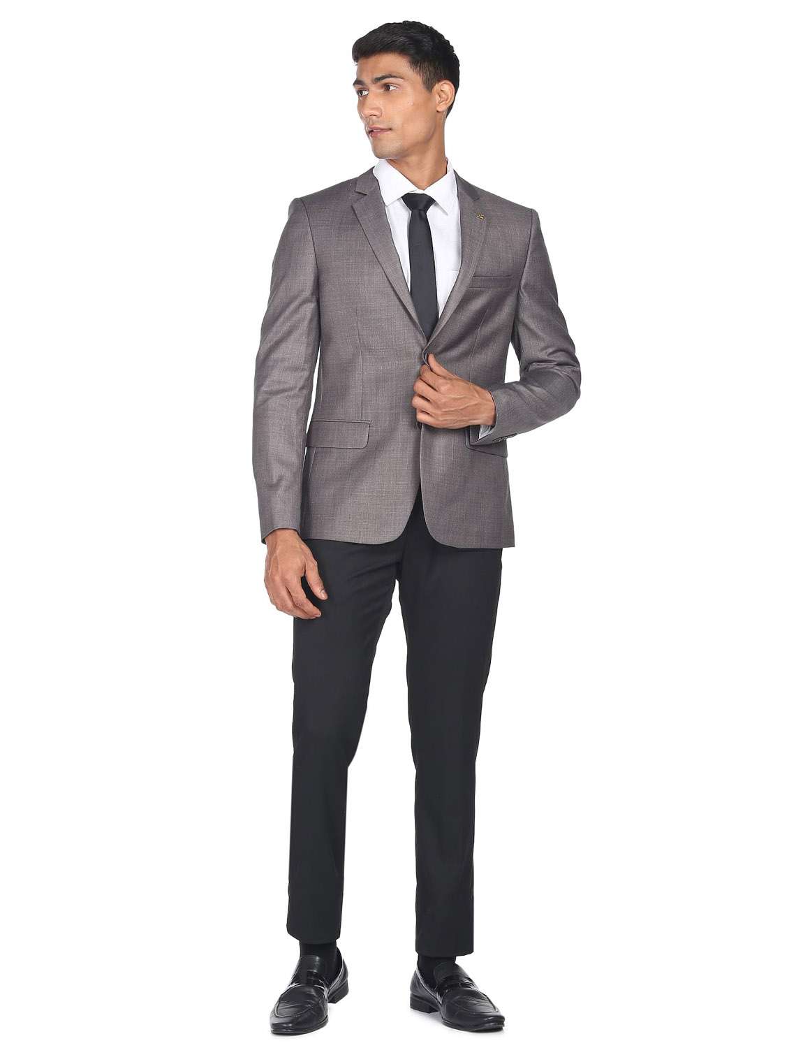 notched lapel single breasted formal blazer - 19132112 -  Standard Image - 4