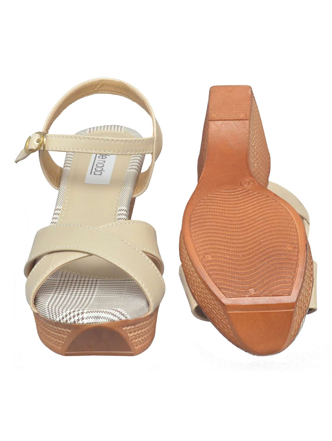 beige wedge sandal - 19133776 -  Standard Image - 4
