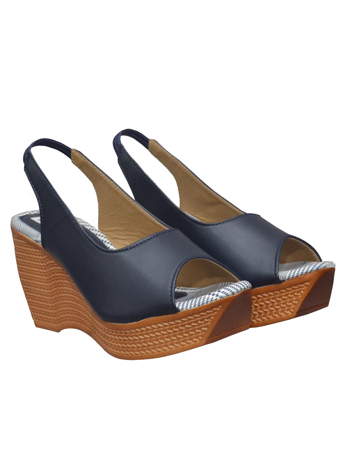 navy wedge sandal - 19133777 - Standard Image - 1