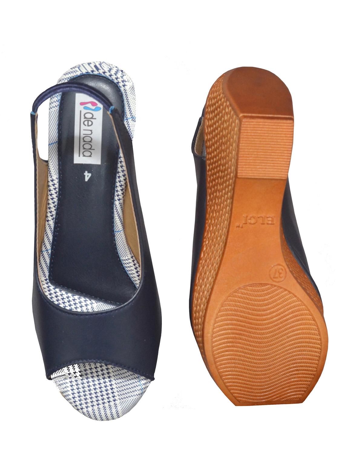 navy wedge sandal - 19133777 - Standard Image - 4