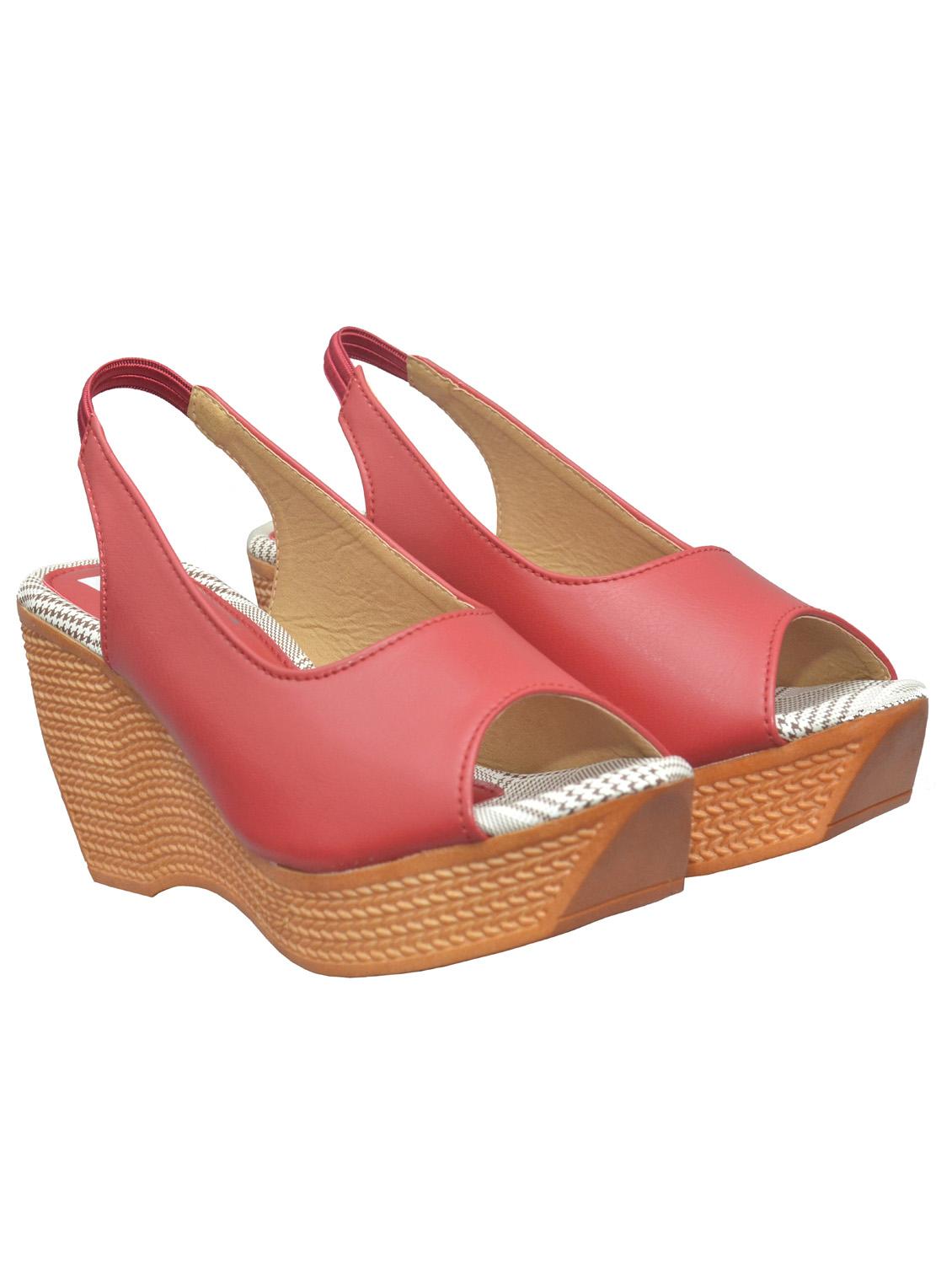 red wedge sandal - 19133779 - Standard Image - 1
