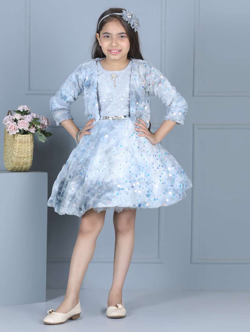blue coloured printed frock