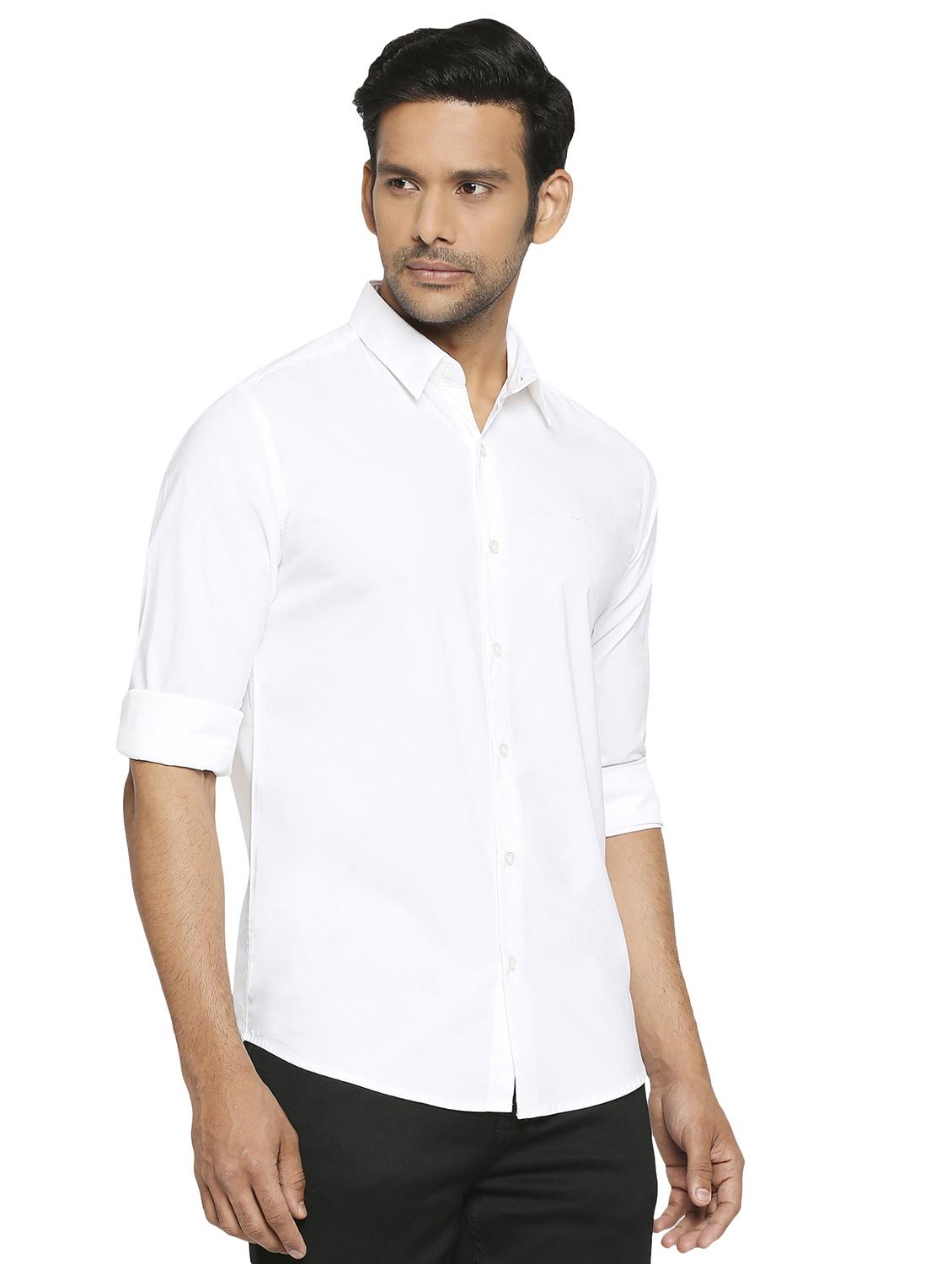 white solid casual shirt - 19137536 -  Standard Image - 1