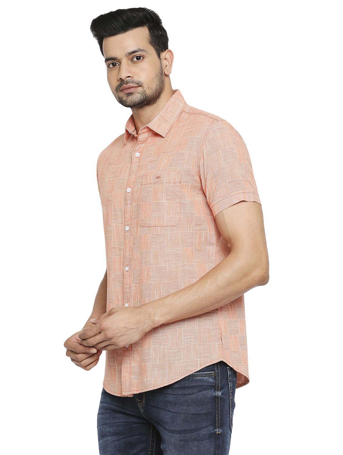 orange solid casual shirt - 19137538 - Standard Image - 1
