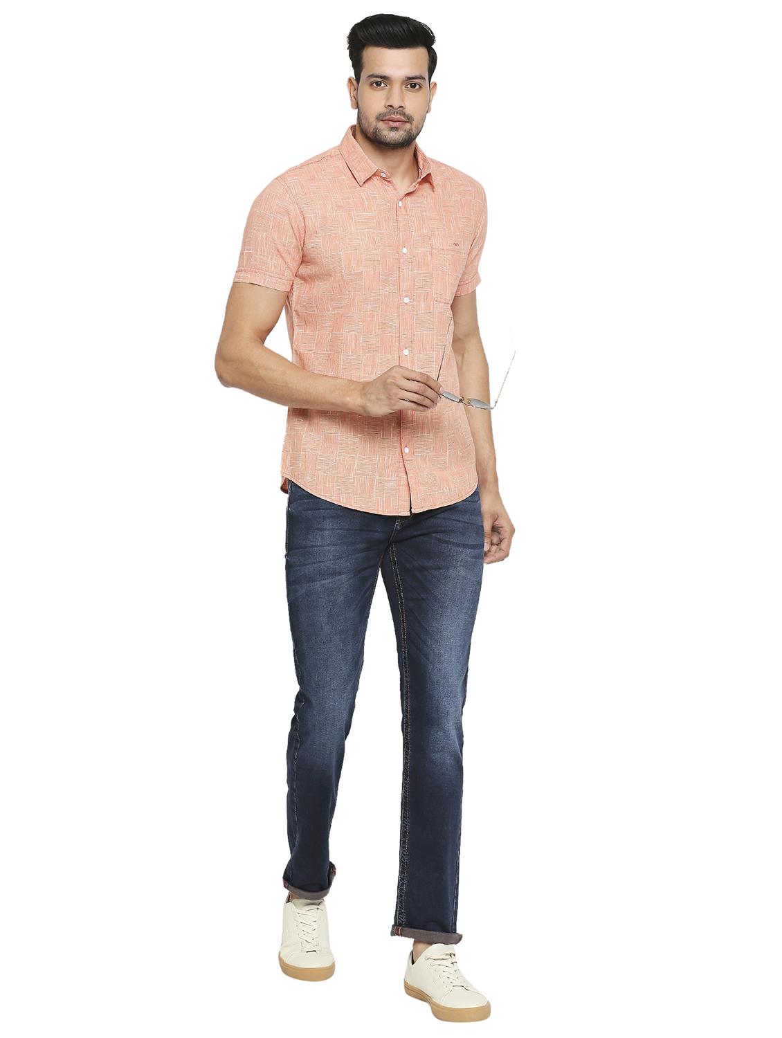 orange solid casual shirt - 19137538 - Standard Image - 4