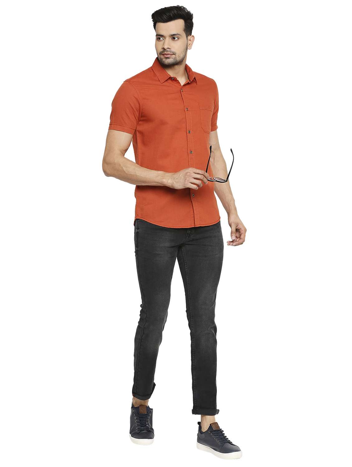 red solid casual shirt - 19137548 -  Standard Image - 4