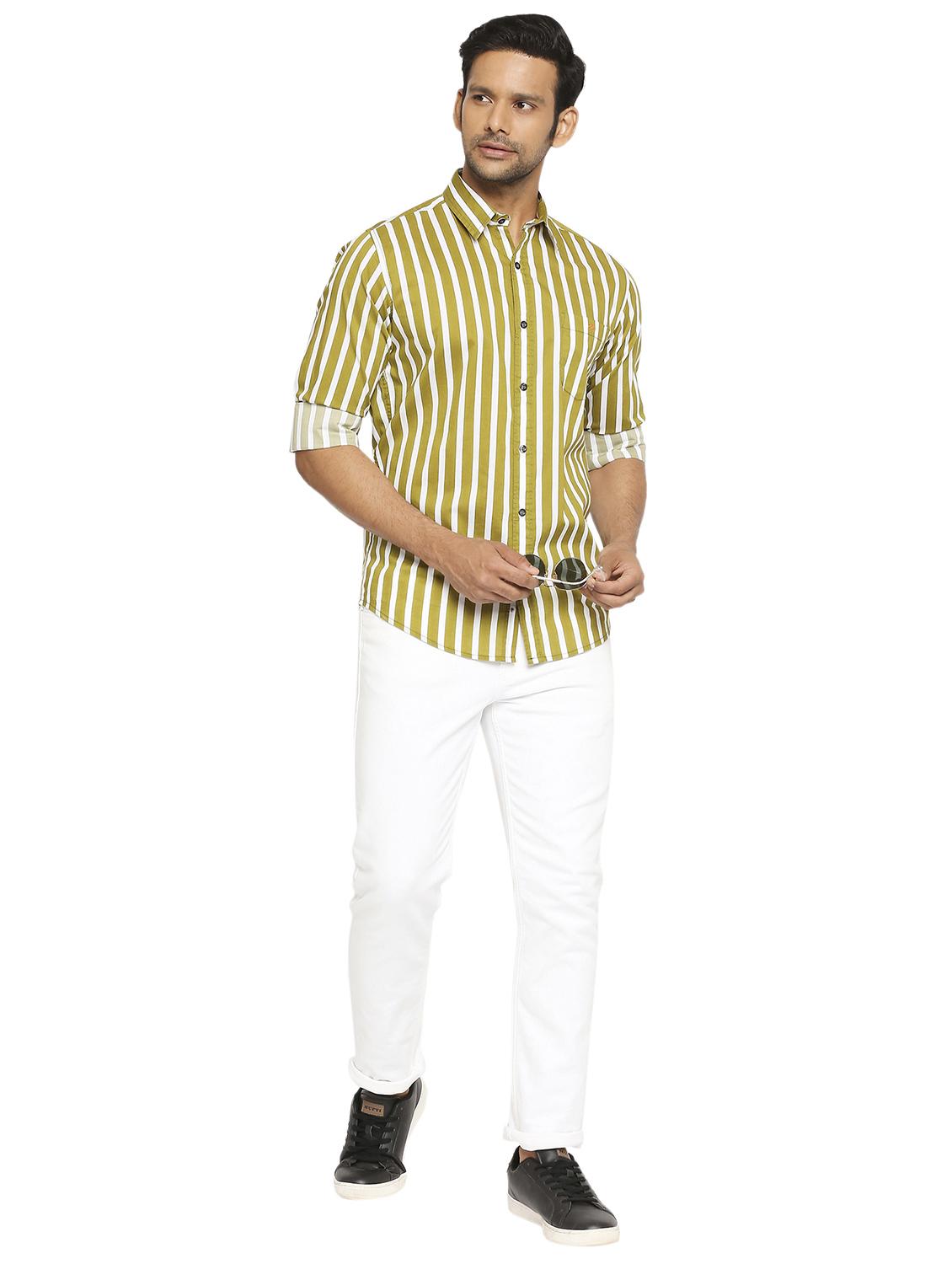 green striped casual shirt - 19137564 - Standard Image - 4