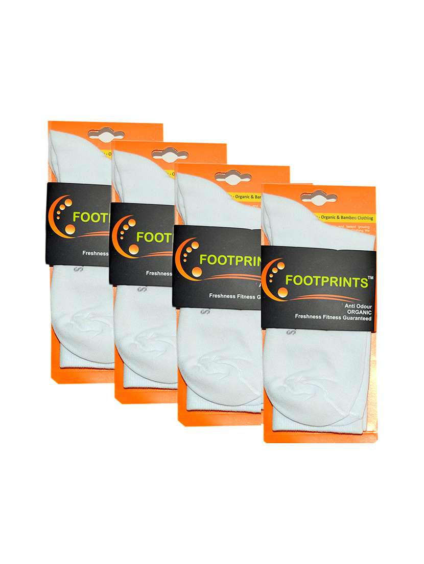 pack of 4 white above ankle length sock