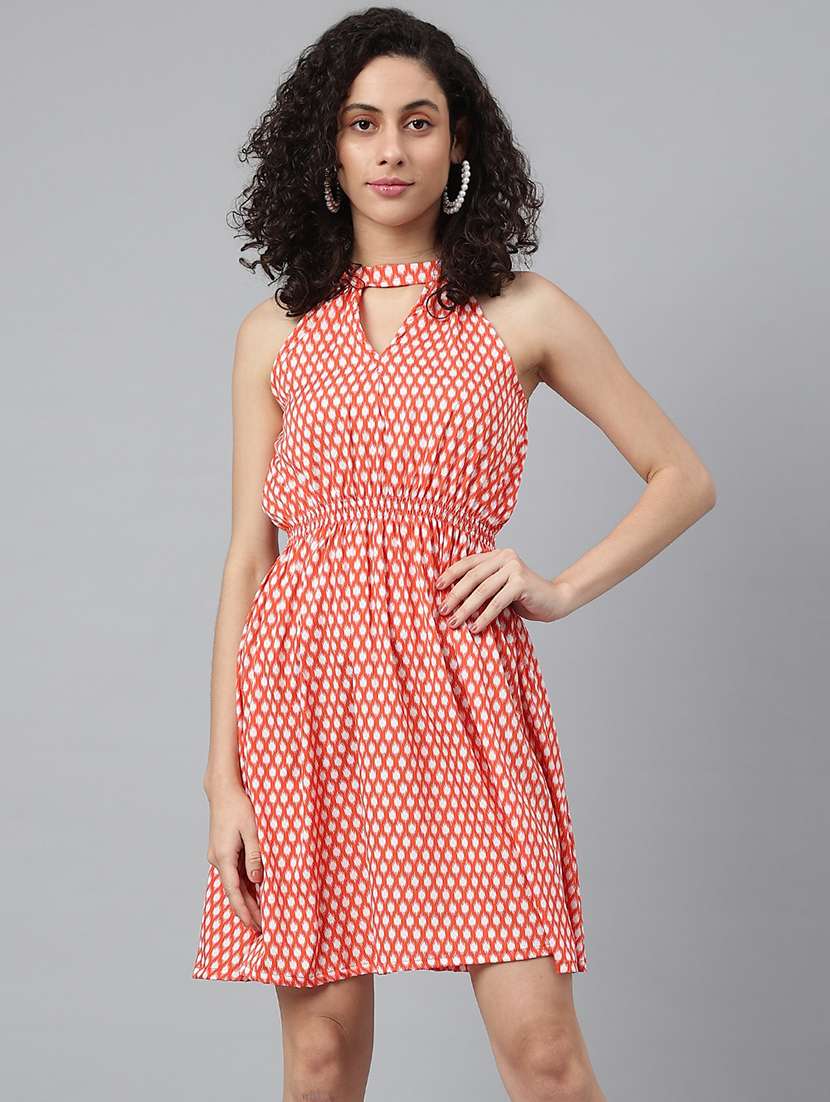women's fit & flare ikat dress